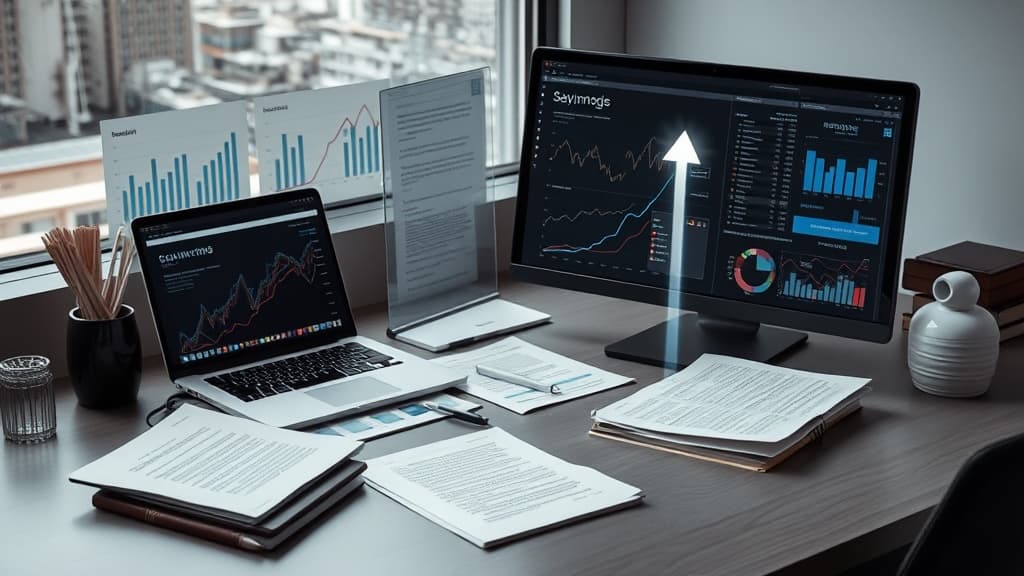 Modern editorial workspace visualizing information gain SEO with layered data, research notes, and a distinct new insight eme
