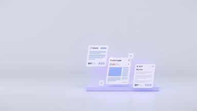 Modern editorial illustration showing listicles, product pages, and blog content cards with AI citation indicators and perfor