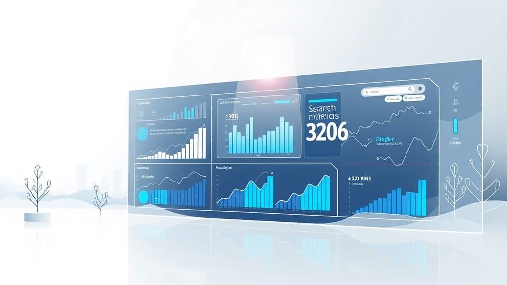 Modern editorial illustration of AI search growth statistics and GEO marketing trends for 2026